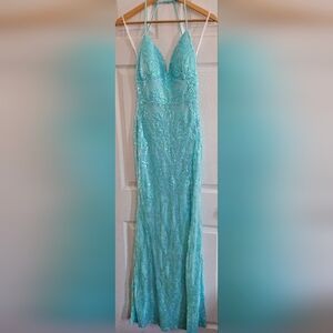 Windsor Aqua Sequin Maxi Dress